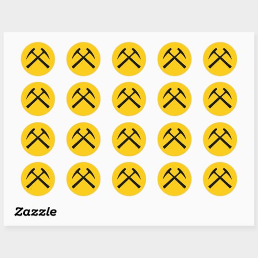 Crossed Rock Hammers Sticker Zazzle