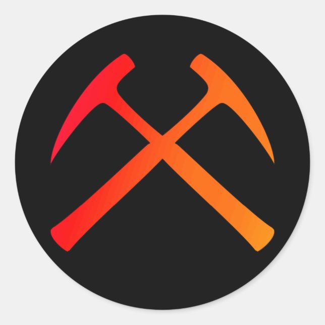 Crossed Rock Hammers Sticker (Front)