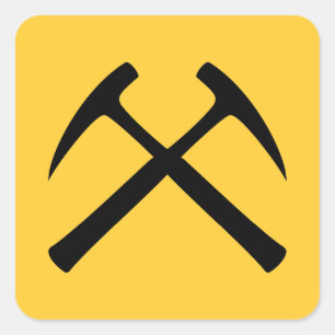 Crossed Rock Hammers Sticker