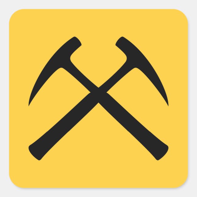 Crossed Rock Hammers Sticker (Front)