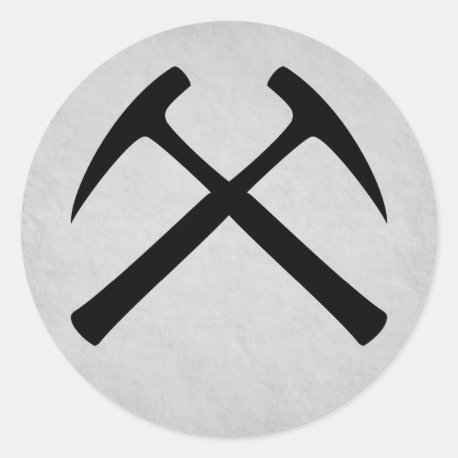 Crossed Rock Hammers Sticker (gray) (Front)