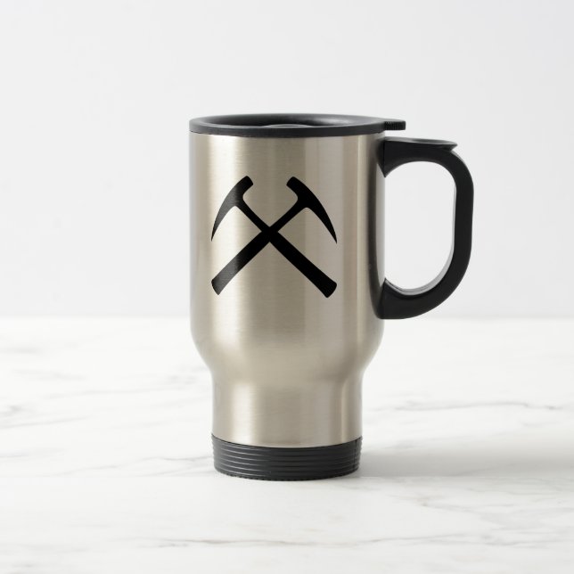 Crossed Rock Hammers Travel Mug (Right)