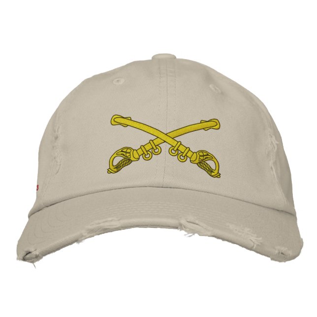 Crossed Sabers Custom Distressed Baseball Cap (Front)