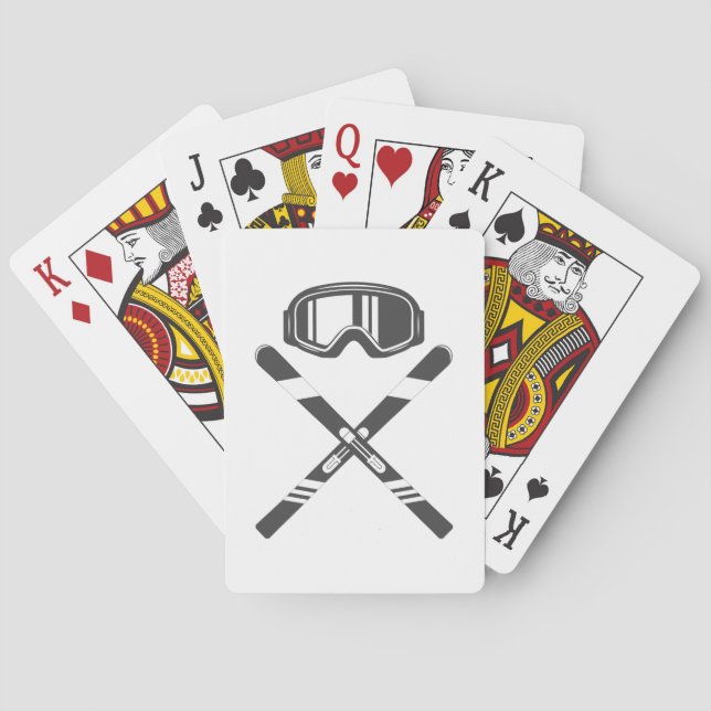Crossed Ski Poker Cards (Back)