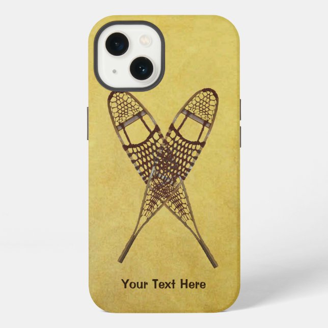 Crossed Snowshoes Iphone Case (Back)