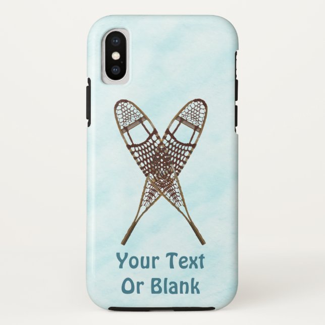 Crossed Snowshoes On Snow Case-Mate iPhone Case (Back)