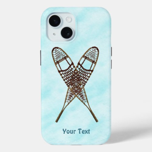 Crossed Snowshoes On Snow iPhone 15 Case