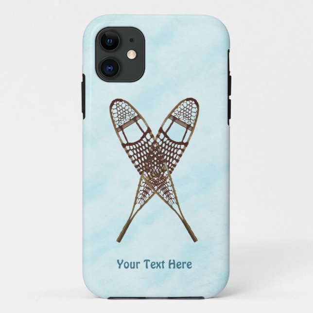 Crossed Snowshoes On Snow Case-Mate iPhone Case (Back)