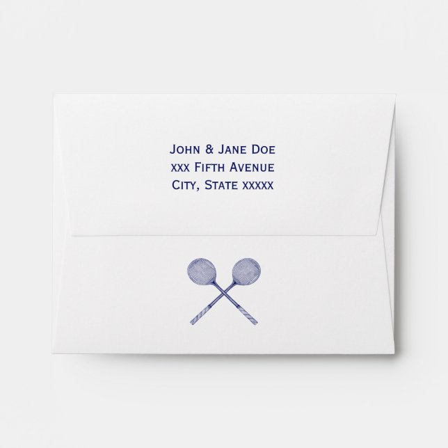 Crossed Squash Racquets Blue Envelope (Back (Top Flap))