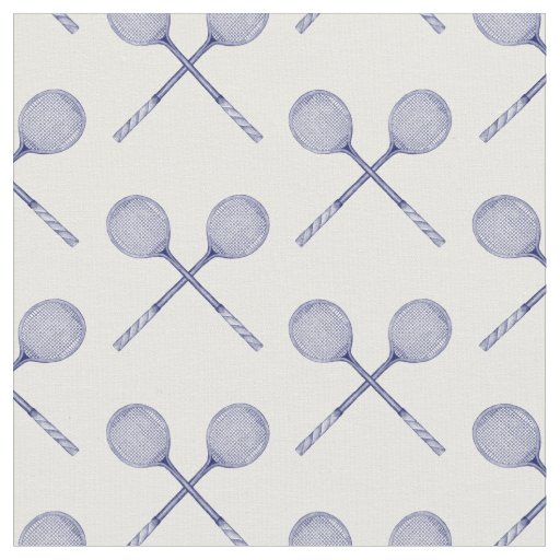 Crossed Squash Racquets Blue Fabric