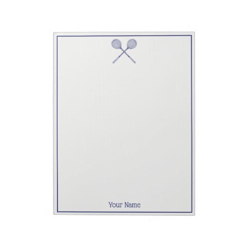 Crossed Squash Racquets Blue Notepad