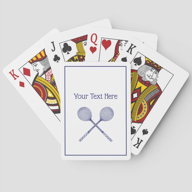 Crossed Squash Racquets Blue Poker Cards (Back)
