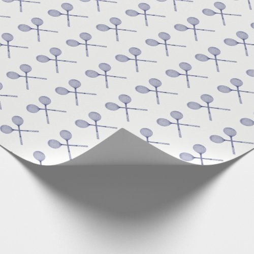 Crossed Squash Racquets Blue Wrapping Paper