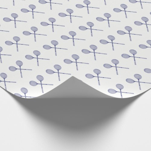 Crossed Squash Racquets Blue Wrapping Paper