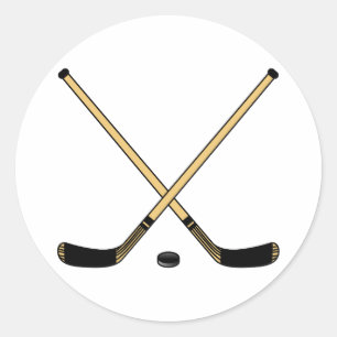 Crossed Sticks Classic Round Sticker