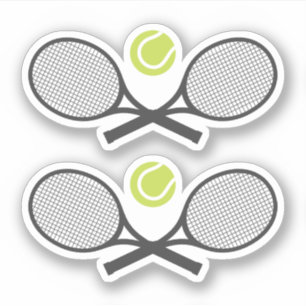Crossed tennis rackets and balls sticker