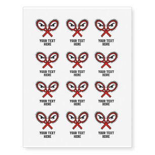 Crossed tennis rackets design kid's Birthday party Temporary Tattoos