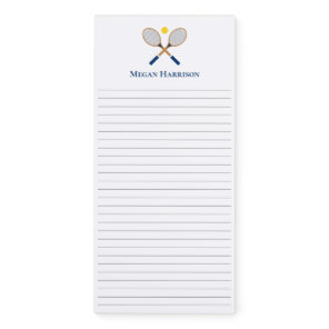 Crossed Tennis Racquets Magnetic Notepad