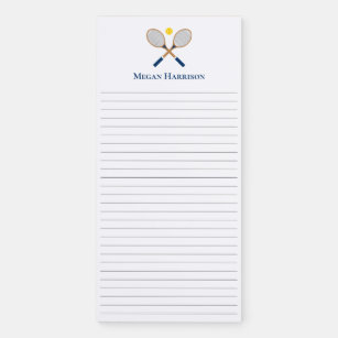 Crossed Tennis Racquets Magnetic Notepad