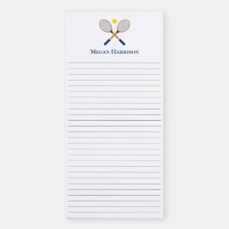 Crossed Tennis Racquets Magnetic Notepad