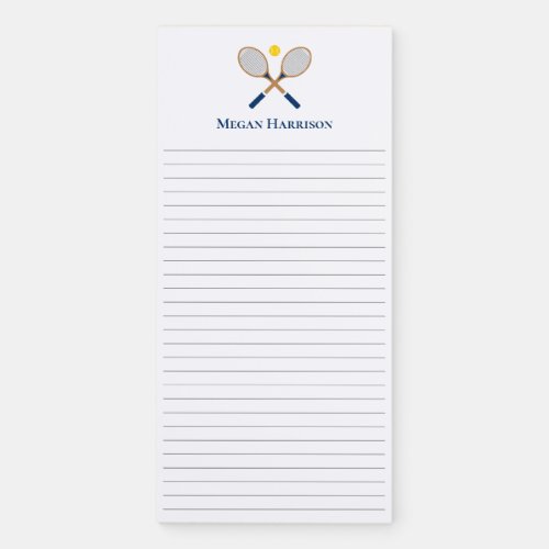 Crossed Tennis Racquets Magnetic Notepad