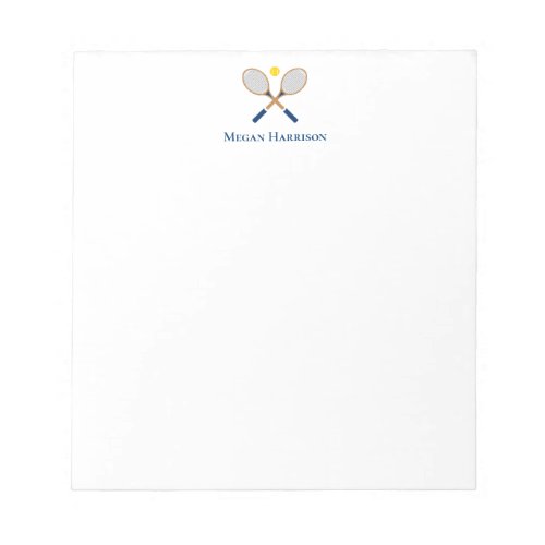 Crossed Tennis Racquets Notepad