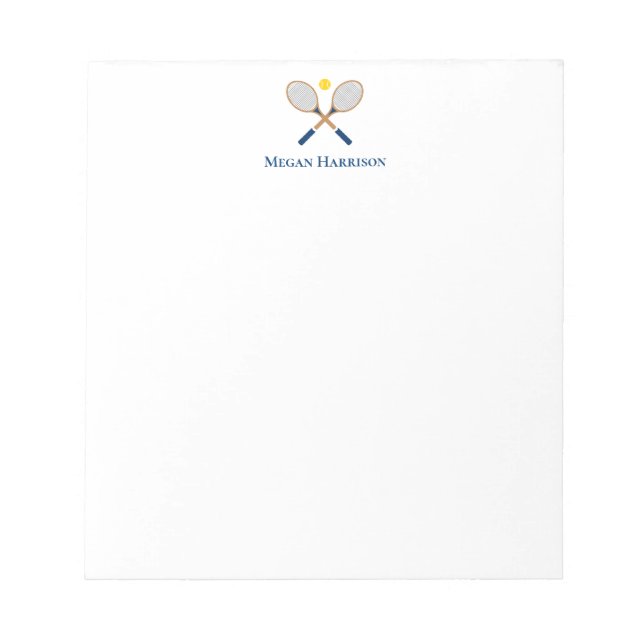 Crossed Tennis Racquets Notepad (Front)
