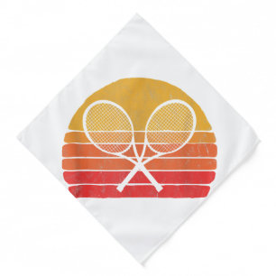 Crossed Tennis Racquets Retro 80s Sun Vintage Grap Bandana