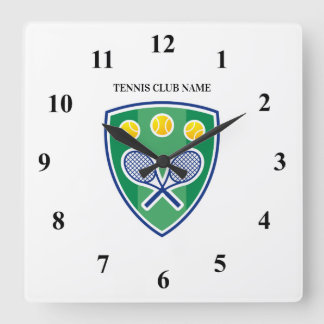 Crossed tennisrackets wall clock for tennis club