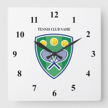 Crossed Tennisrackets Wall Clock For Tennis Club by imagewear at Zazzle
