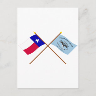 Crossed Texas and New Orleans Greys Flags Postcard