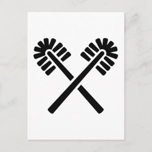 Crossed toilet brushes postcard