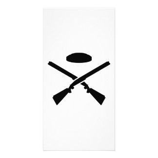 Crossed trap shooting shotguns card