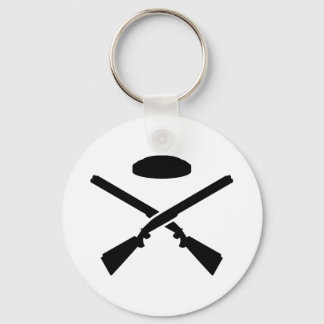 Crossed trap shooting shotguns keychain