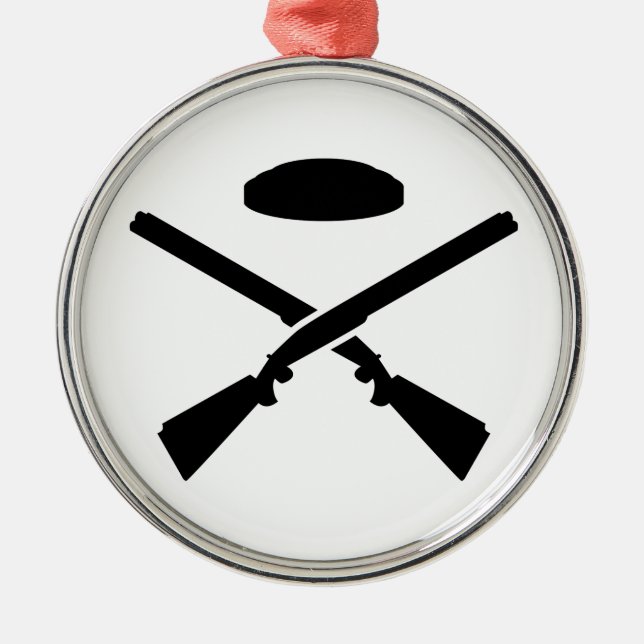 Crossed trap shooting shotguns metal ornament (Front)