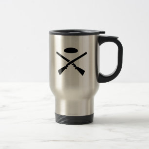 Crossed trap shooting shotguns travel mug