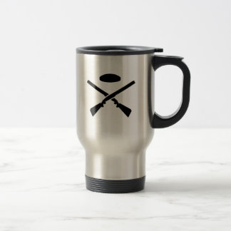 Crossed trap shooting shotguns travel mug