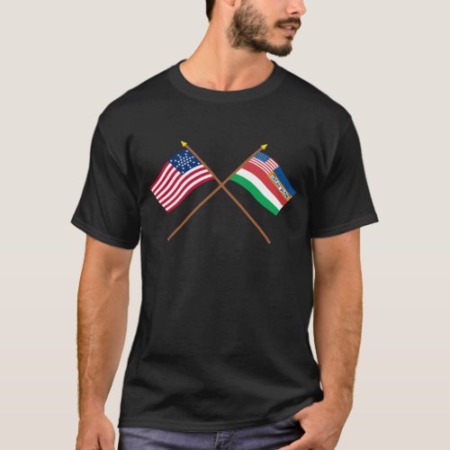 Crossed US 27_star and 1845 Florida State Flags T_Shirt