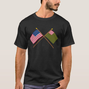 Crossed US and Delaware Militia Flags T-Shirt