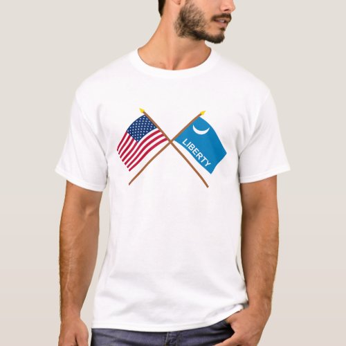 Crossed US and Fort Moultrie Flags T_Shirt