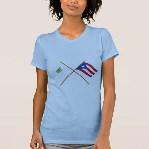 Crossed US Virgin Islands & Puerto Rico Flags T-Shirt