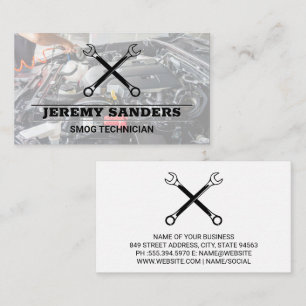 Crossed Wrenches Logo Mechanic Business Card