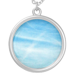 Crosses Among Clouds Photo Silver Plated Necklace