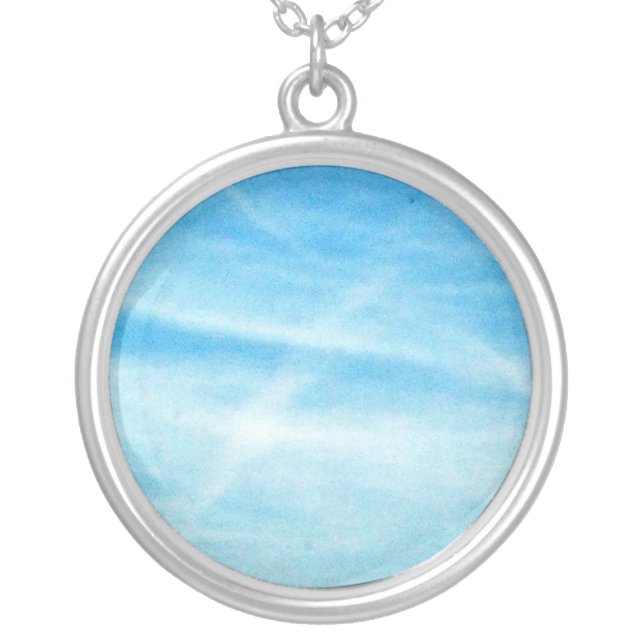 Crosses Among Clouds Photo Silver Plated Necklace (Front)