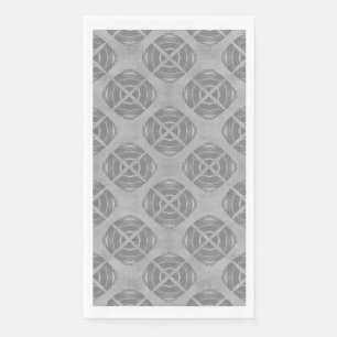 Crosses and Circles Grey Geometric Pattern Paper Guest Towels
