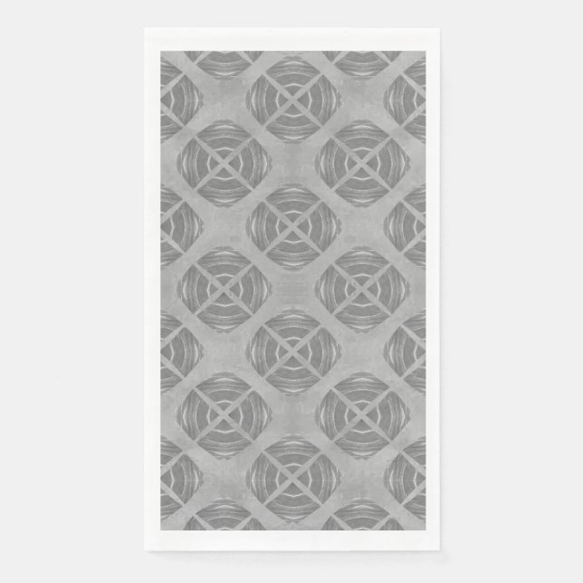 Crosses and Circles Grey Geometric Pattern Paper Guest Towels (Front)