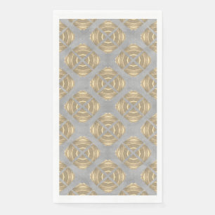 Crosses and Circles Grey Gold Geometric Pattern Paper Guest Towels
