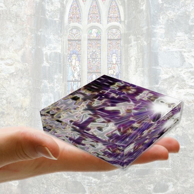 Crosses and Light on Purple Paperweight (Creator Uploaded)