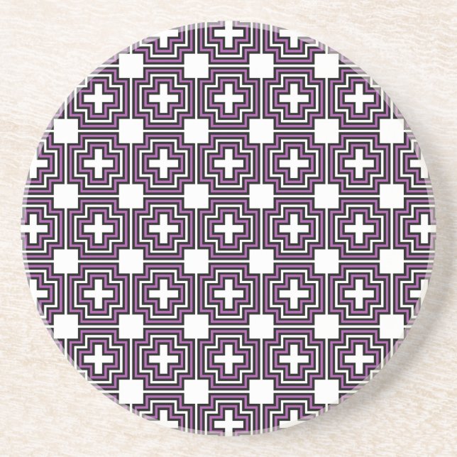 Crosses and Squares Purple - Coaster (Front)