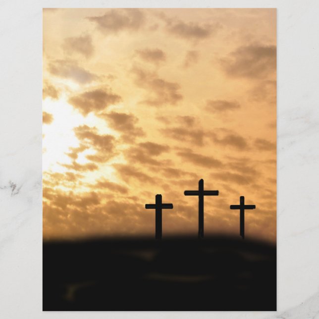 Crosses and Sunset Easter Flyer, Customizable Flyer (Front)